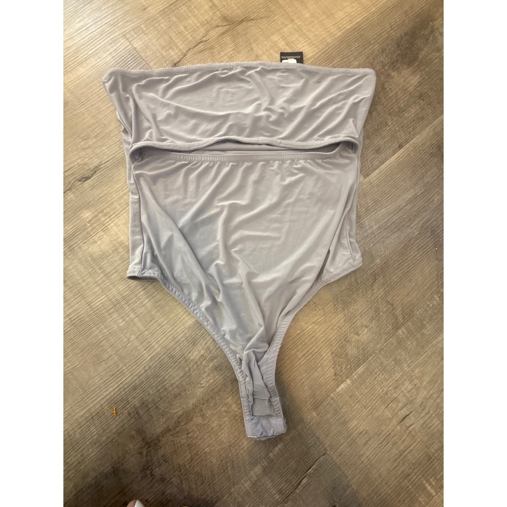PrettyLittleThing Shape Moss Sand Slinky Cut Out Bodysuit
